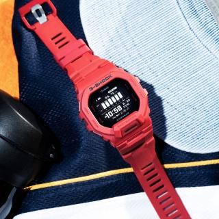 【CASIO 卡西歐】G-SQUAD 運動追蹤數位手錶-艷紅(GBD-200RD-4)