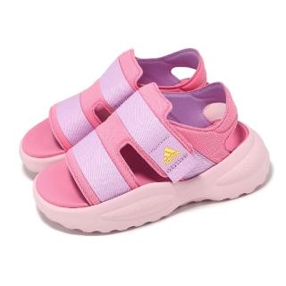 【adidas 愛迪達】涼拖鞋 Mehana Sandal Kids 中童 粉 小朋友 緩衝 魔鬼氈 涼鞋 休閒鞋 愛迪達(ID7908)