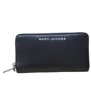 【MARC JACOBS 馬克賈伯】Marc Jacobs 銀色logo黑色長夾(贈原廠紙袋母親節)