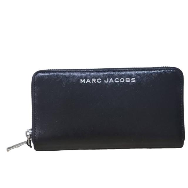 【MARC JACOBS 馬克賈伯】Marc Jacobs 銀色logo黑色長夾(贈原廠紙袋母親節)