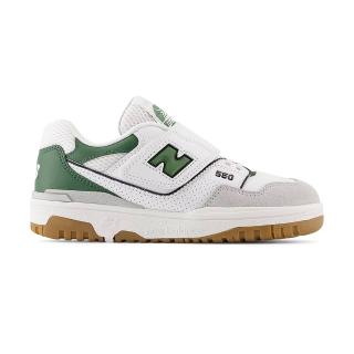 【NEW BALANCE】NB 550 童鞋 中童 白綠灰色 復古 膠底 黏帶 休閒鞋 PHB550SD