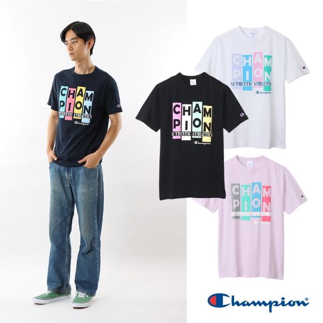 【Champion】官方直營-彩色LOGO圖騰短袖上衣-男(4色)