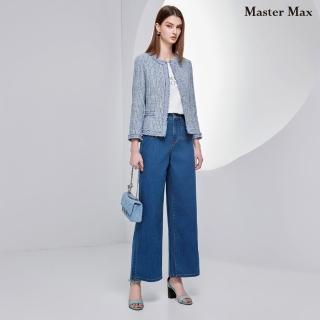 【Master Max】方形雙口袋素面修身牛仔直筒寬庫(8413039)