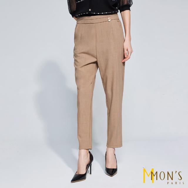 【MON’S】高雅盾牌精緻腰飾美腿西褲