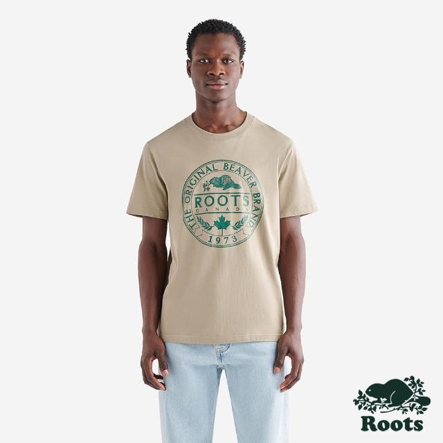 【Roots】Roots 男裝- ORIGINAL BEAVER短袖T恤(沙色)