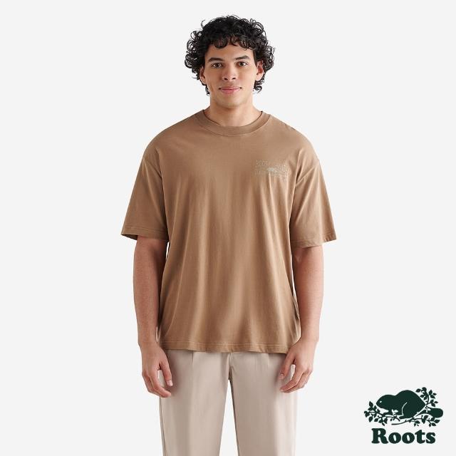 【Roots】Roots 男裝- CASTLEFIELD寬版短袖T恤(棕褐色)
