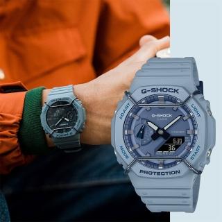 【CASIO 卡西歐】G-SHOCK 啞光金屬雙顯手錶(GA-2100PT-2A)
