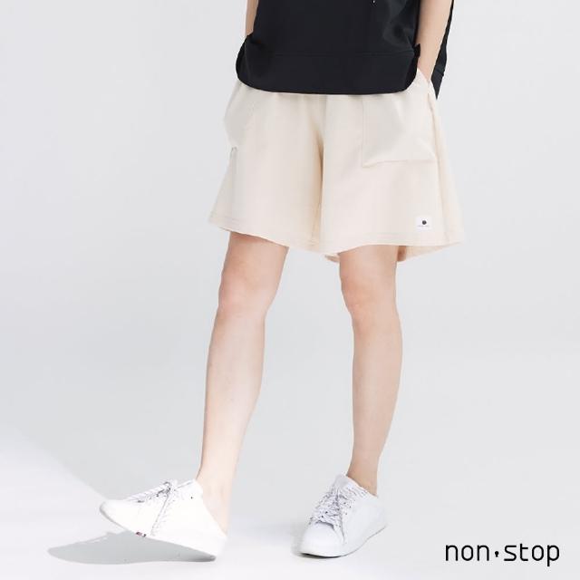 【non-stop】休閒貼標綁帶短褲-2色