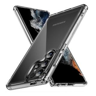 【YANG YI 揚邑】Samsung Galaxy S24 Ultra 軟硬雙料防衝擊太空殼四角抗摔電鍍按鍵掛繩孔手機殼