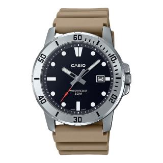 【CASIO 卡西歐】運動風格 指針男錶 膠質錶帶 防水50米 日期顯示 MTP-VD01(MTP-VD01-5E)