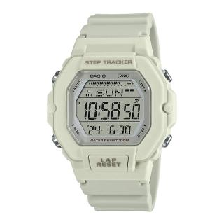 【CASIO 卡西歐】電子女錶 計步 200組記憶 膠質錶帶 防水100米 LWS-2200H(LWS-2200H-8A)
