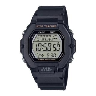 【CASIO 卡西歐】電子女錶 計步 200組記憶 膠質錶帶 防水100米 LWS-2200H(LWS-2200H-1A)