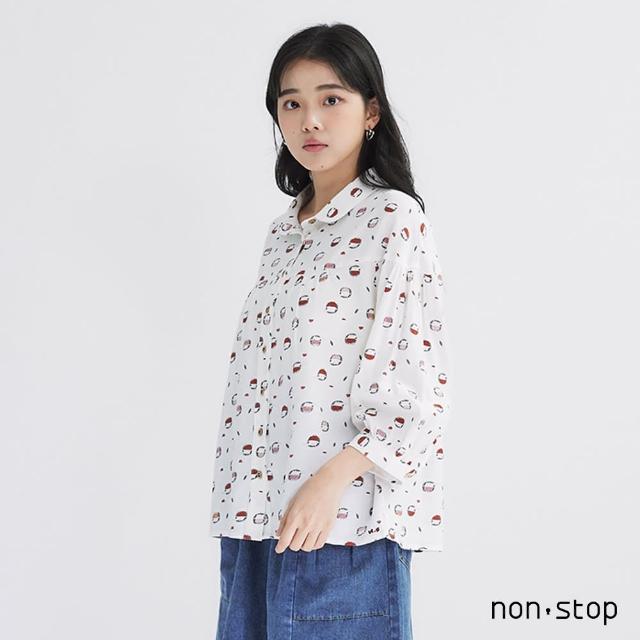 【non-stop】質樸刺蝟七分袖襯衫-2色