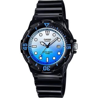 【CASIO 卡西歐】學生錶 清涼海洋風女錶-漸層藍x黑 考試手錶(LRW-200H-2EVDR)