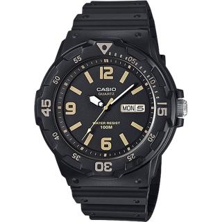 【CASIO 卡西歐】學生錶 DIVER LOOK 潛水運動風手錶-黑 考試手錶(MRW-200H-1B3VDF)