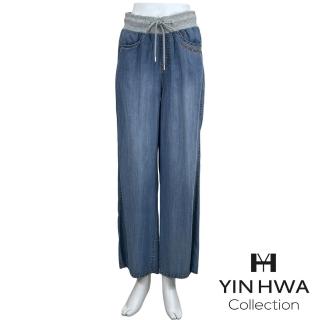 【YIN HWA 盈樺】JIONE 時尚休閒綁帶單寧休閒褲