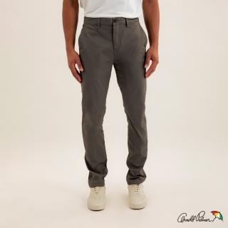 【Arnold Palmer 雨傘】男裝-彈性斜紋素色鬆緊休閒褲(咖啡色)