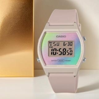 【CASIO 卡西歐】奶茶色 粉彩漸層電子錶 女錶(LW-205H-4A)