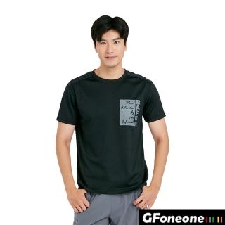 【GFoneone】台灣製造痧痧抗暑T恤 吸濕排汗-仿袋印花-黑色(運動T恤)