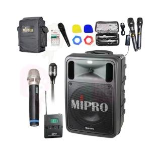 【MIPRO】MA-505 配1手握式+1領夾式 無線麥克風(精華型 雙頻道手提式無線擴音機)