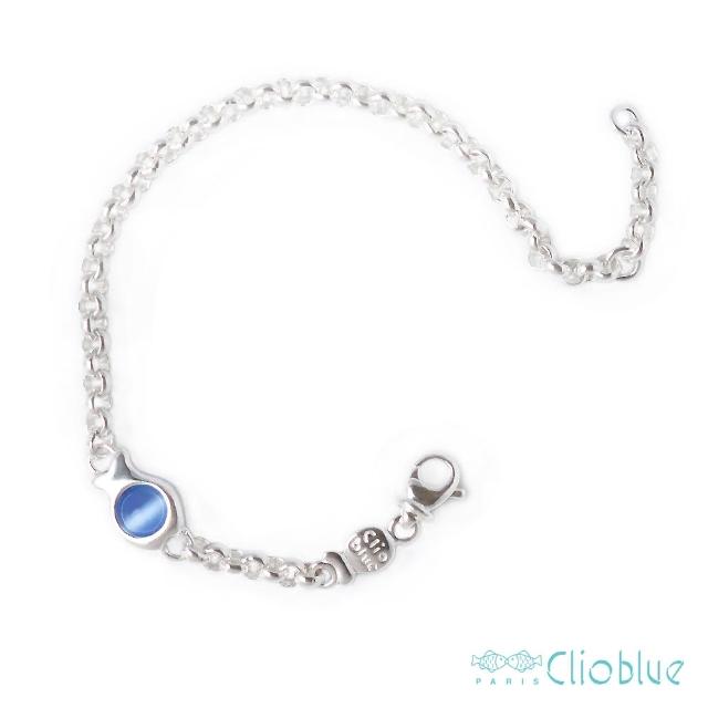 【CLIO BLUE】經典小魚手鍊-貓眼石藍(法國巴黎品牌/925純銀)