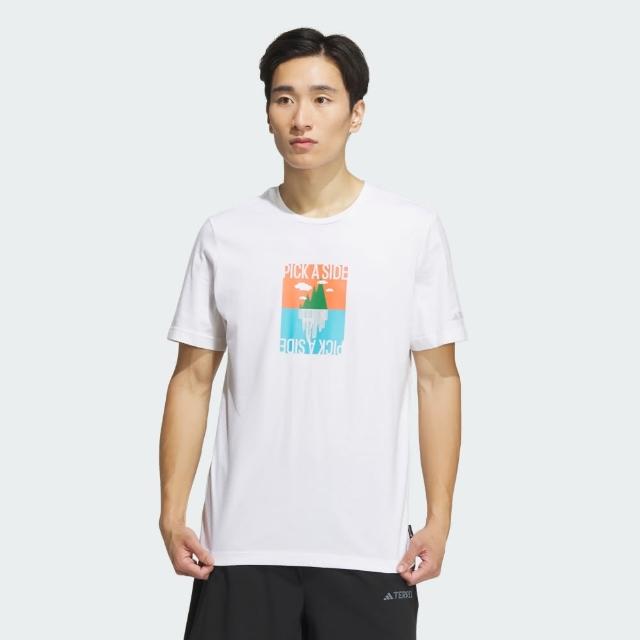 adidas 愛迪達】上衣男款短袖上衣運動GFX SS TEE 180 白IS0271 - momo 