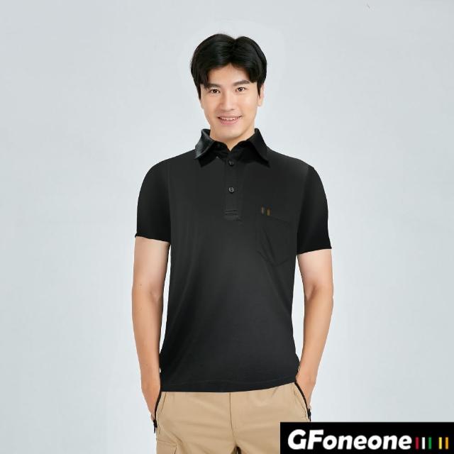 【GFoneone】男GF吸排口袋POLO衫1-黑色(男商務POLO衫)