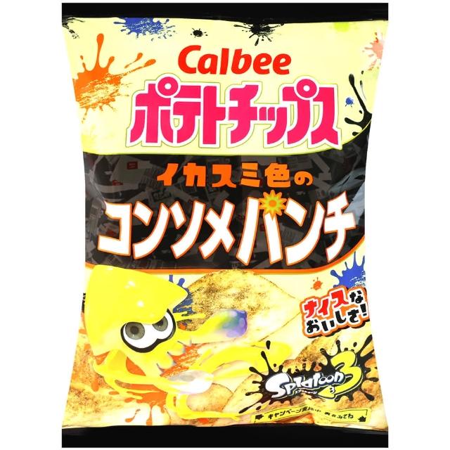 【Calbee 卡樂比】卡樂先生雞汁風味洋芋片-墨色版(56g)
