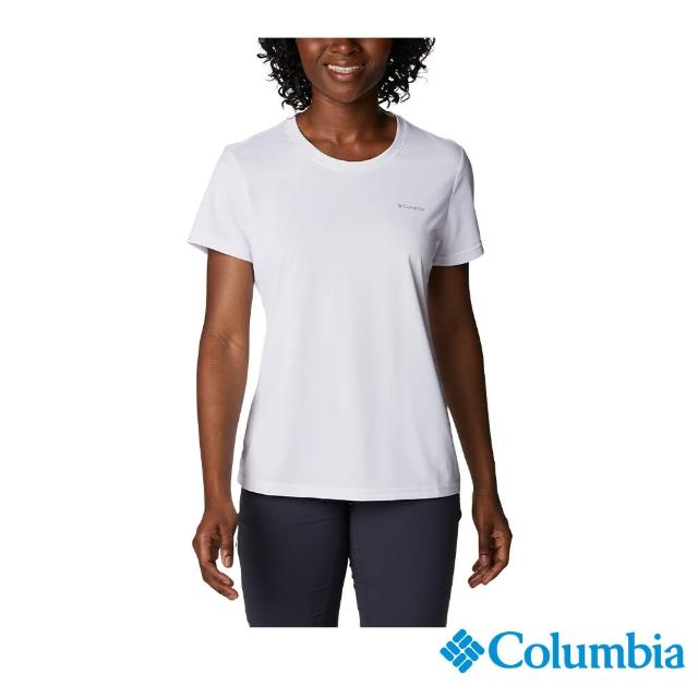 【Columbia 哥倫比亞】女款-Columbia Hike快排短袖上衣-白色(UAK98050WT/IS)