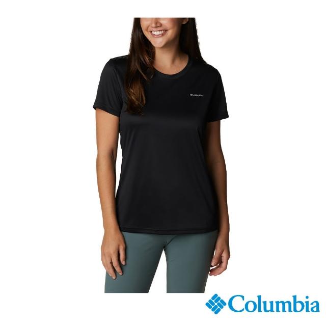 【Columbia 哥倫比亞 官方旗艦】女款-Columbia Hike快排短袖上衣-黑色(UAK98050BK/IS)