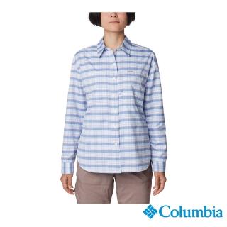 【Columbia 哥倫比亞 官方旗艦】女款-Silver Ridge Utility超防曬UPF50快排長袖襯衫-藍色格紋(UAR99870JC