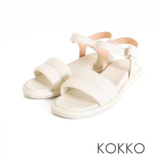 【KOKKO 集團】輕盈雲朵感柔軟羊皮涼鞋(白色)