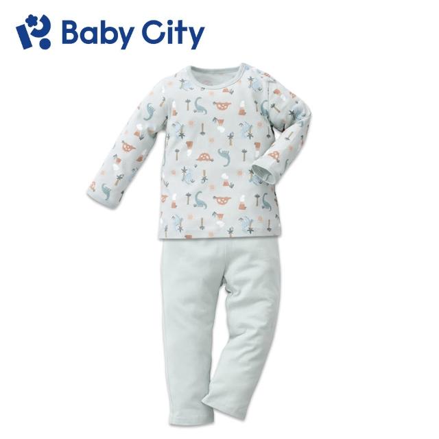 【BabyCity娃娃城 官方直營】美棉長袖肩開套裝-侏儸紀恐龍(80-100cm)