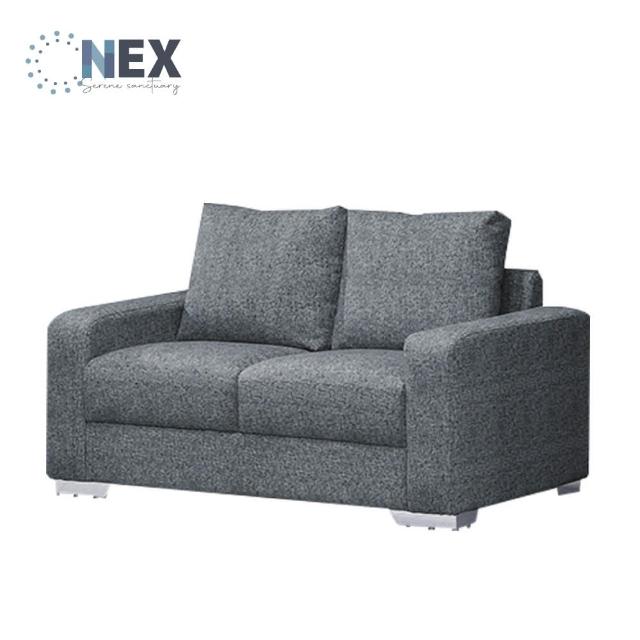 【NEX】時尚經典 雙人座/兩人座 灰色耐抓皮沙發(皮沙發/沙發/雙人座)