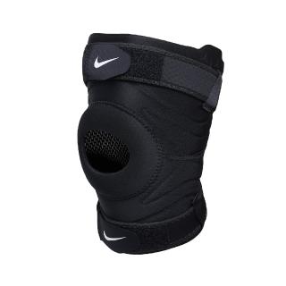 【NIKE 耐吉】護膝 Pro Knee Sleeve With Strap 透氣 支撐 護具 黑 訓練 運動(N1000672-010)