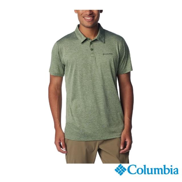 【Columbia 哥倫比亞 官方旗艦】男款-Columbia Hike快排短袖POLO衫-綠色(UAE36140GR/IS)