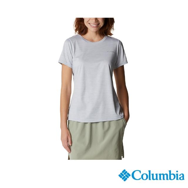 【Columbia 哥倫比亞】女款-Alpine Chill涼感快排短袖上衣-花灰色(UAK35110HG/IS)