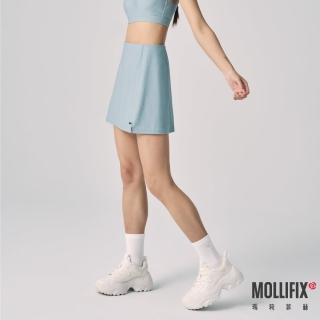 【Mollifix 瑪莉菲絲】抗菌雙層運動褲裙、短裙、瑜珈服(淺湖藍)