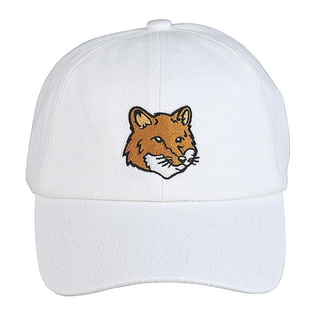 【Maison Kitsune】MAISON KITSUNE大狐狸頭刺繡LOGO帆布棒球帽(白)