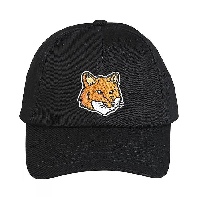 【Maison Kitsune】MAISON KITSUNE大狐狸頭刺繡LOGO帆布棒球帽(黑)