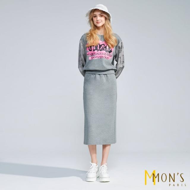 【MON’S】字母造型拼袖運動套裝裙