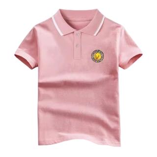 【時尚Baby】女童短袖T恤粉色小鴨POLO衫(女中小童裝短袖上衣春夏休閒上衣)