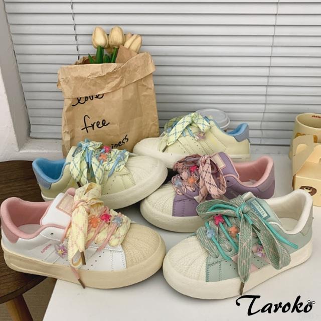 【Taroko】青春多彩圓頭綁帶平底休閒鞋(4色可選)