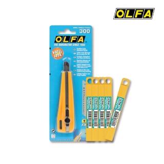 【OLFA】職人用小型美工刀300型(含30度刀片100片)