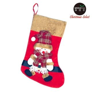 【摩達客】耶誕-棕毛雪人紅帽聖誕襪(聖誕襪)