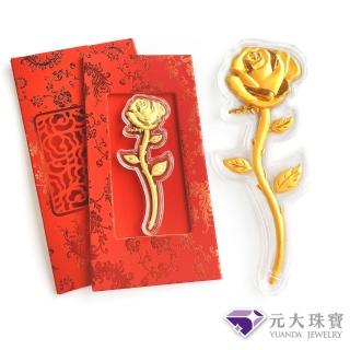 【元大珠寶】黃金紅包袋小擺件純金9999富貴玫瑰花(0.05錢正負1厘)