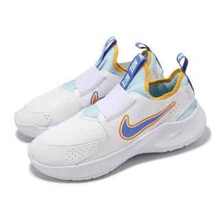 【NIKE 耐吉】慢跑鞋 Flex Runner 3 GS 大童 女鞋 白 藍 襪套式 輕量 抓地 運動鞋(HJ3495-141)