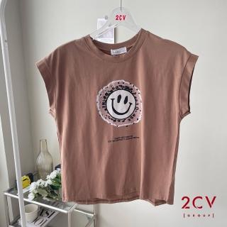 【2CV】現貨 笑臉字母圖案T恤VU116
