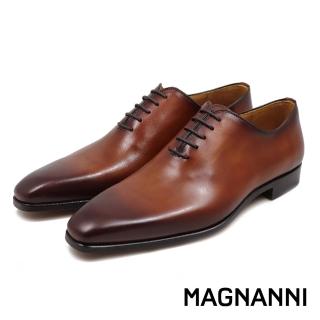 【MAGNANNI】西班牙素面雅致刷色牛津鞋 棕色(23806-COG)