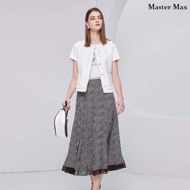【Master Max】鬆緊腰頭下擺拼接雪紡長裙(8412001)